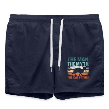 Vintage The man the myth the cat father - Badeshorts - French Navy - Vorne - AI Model Male 185 light (185cm)