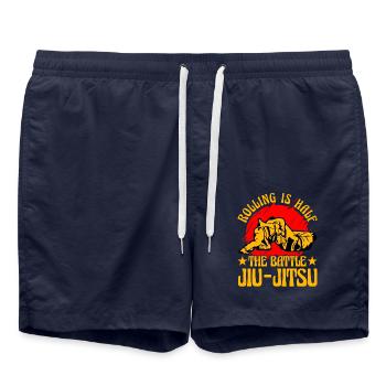 Rouler, c’est la moitié de la bataille du Jiu-Jitsu brésilien - Short de bain - bleu marine - Devant - AI Model Male 185 light (185cm)