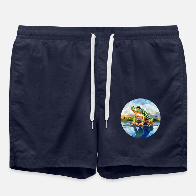 Grenouille polygonale dans l’étang - Short de bain - bleu marine