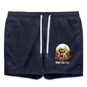 Shih Tzu - Swim Trunks - french navy - Front - AI Model Male 185 light (185cm)