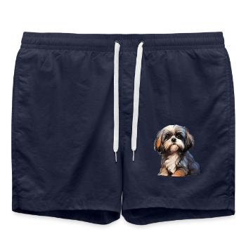 Shih Tzu - Swim Trunks - french navy - Front - AI Model Male 185 light (185cm)