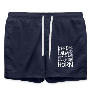 Keep calm and play french horn - Badeshorts - French Navy - Vorne - AI Model Male 185 light (185cm)