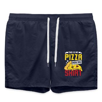 This is my pizza making - Badeshorts - French Navy - Vorne - AI Model Male 185 light (185cm)