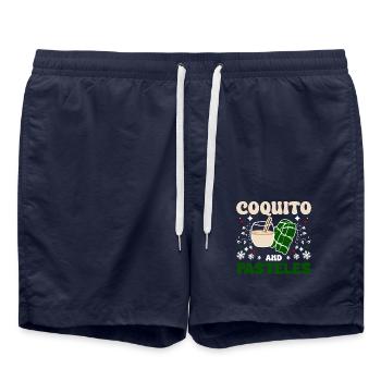 Puerto Rico Christmas, coquito and pasteles - Badeshorts - French Navy - Vorne - AI Model Male 185 light (185cm)