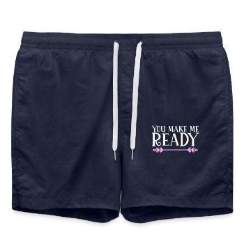 Tu me prépares Denglish - Short de bain - bleu marine - Devant - AI Model Male 185 light (185cm)