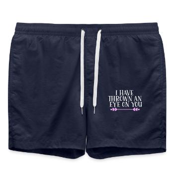 I have thrown an eye on you Denglisch - Badeshorts - French Navy - Vorne - AI Model Male 185 light (185cm)