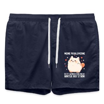 Meine Problemzone sitzt nicht hinter der Stirn - Badeshorts - French Navy - Vorne - AI Model Male 185 light (185cm)