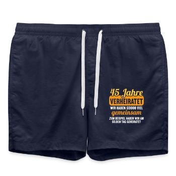 Wir haben viel gemeinsam 45.Hochzeitstag - Badeshorts - French Navy - Vorne - AI Model Male 185 light (185cm)