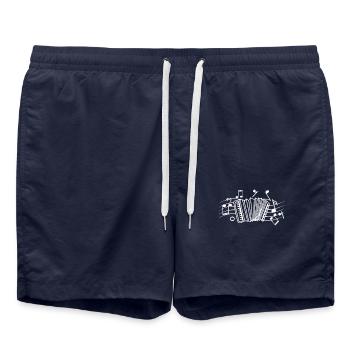 Drawn sketch accordion - Badeshorts - French Navy - Vorne - AI Model Male 185 light (185cm)