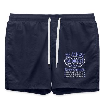 20 Jahre im Dienst 20 Jähriges Dienstjubiläum - Badeshorts - French Navy - Vorne - AI Model Male 185 light (185cm)