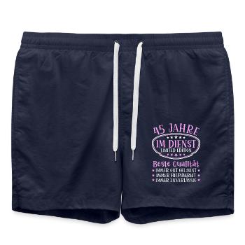 45 Jahre im Dienst 45 Jähriges Dienstjubiläum - Badeshorts - French Navy - Vorne - AI Model Male 185 light (185cm)