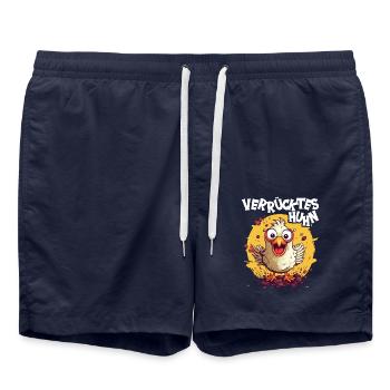 Huhn Hühner Hühnerbesitzer Verrücktes Huhn - Badeshorts - French Navy - Vorne - AI Model Male 185 light (185cm)