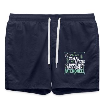 Ich komme total nach meinem Patenonkel Patenkind - Badeshorts - French Navy - Vorne - AI Model Male 185 light (185cm)