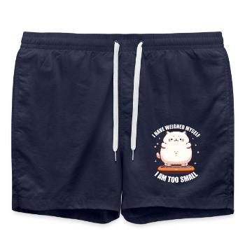 Hab mich gewogen bin zu klein Katze - Badeshorts - French Navy - Vorne - AI Model Male 185 light (185cm)