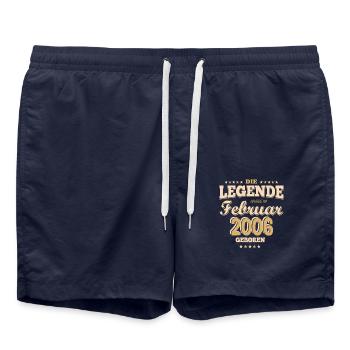 Die Legende wurde im Februar 2006 geboren - Badeshorts - French Navy - Vorne - AI Model Male 185 light (185cm)