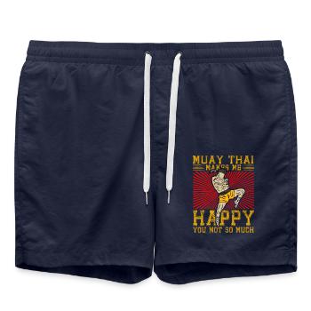 Le Muay Thai me rend heureux toi pas tellement - Short de bain - bleu marine - Devant - AI Model Male 185 light (185cm)