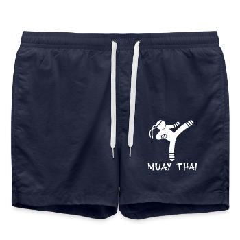 Muay Thaï - Short de bain - bleu marine - Devant - AI Model Male 185 light (185cm)