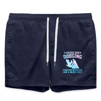 Aikido Papa Erziehungsfragen ausweichen wie ein - Badeshorts - French Navy - Vorne - AI Model Male 185 light (185cm)