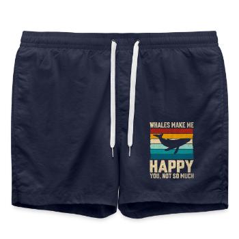 Whales make me Happy you no so much - Swim Trunks - french navy - Front - AI Model Male 185 light (185cm)