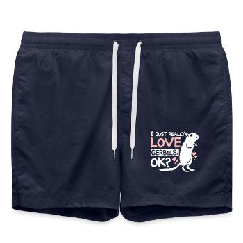 I just really love gerbils ok? - Swim Trunks - french navy - Front - AI Model Male 185 light (185cm)