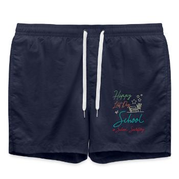Bonne dernière rentrée scolaire, secrétaire de l’école - Short de bain - bleu marine - Devant - AI Model Male 185 light (185cm)