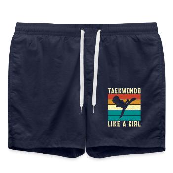 Taekwondo comme une fille - Short de bain - bleu marine - Devant - AI Model Male 185 light (185cm)
