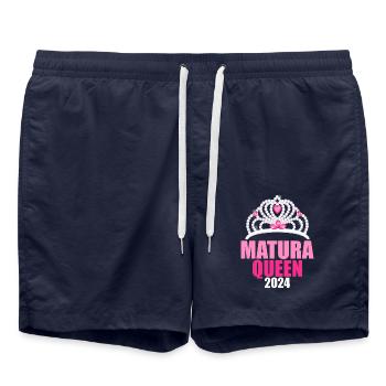 Matura Junge Mädchen Damen und Herren Matura 2024 - Badeshorts - French Navy - Vorne - AI Model Male 185 light (185cm)