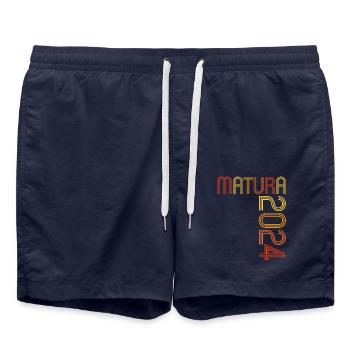 Matura Junge Mädchen Damen und Herren Matura 2024 - Badeshorts - French Navy - Vorne - AI Model Male 185 light (185cm)