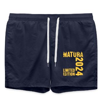 Matura Junge Mädchen Damen und Herren Matura 2024 - Badeshorts - French Navy - Vorne - AI Model Male 185 light (185cm)