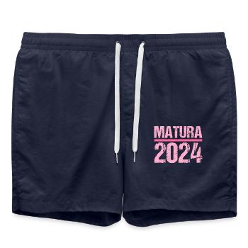 Matura Junge Mädchen Damen und Herren Matura 2024 - Badeshorts - French Navy - Vorne - AI Model Male 185 light (185cm)