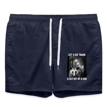 Lets eat Trash and get hit by a Car Opossum Possum - Swim Trunks - french navy - Front - AI Model Male 185 light (185cm)