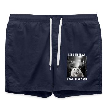 Lets eat Trash and get hit by a Car Opossum Possum - Swim Trunks - french navy - Front - AI Model Male 185 light (185cm)