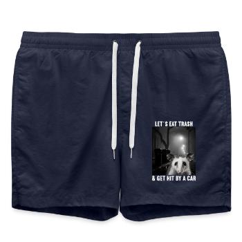 Lets eat Trash and get hit by a Car Opossum Possum - Swim Trunks - french navy - Front - AI Model Male 185 light (185cm)