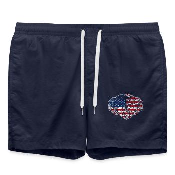 Usa American flag 4th of July Crabbing - Badeshorts - French Navy - Vorne - AI Model Male 185 light (185cm)