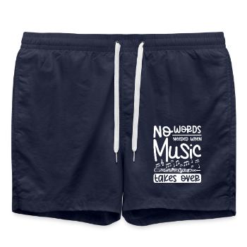 No words needed when music takes over oboist - Swim Trunks - french navy - Front - AI Model Male 185 light (185cm)