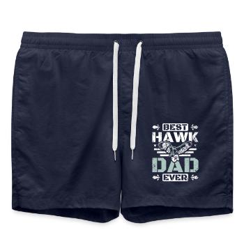 Fête des pères Falconer meilleur papa faucon de tous les temps - Short de bain - bleu marine - Devant - AI Model Male 185 light (185cm)