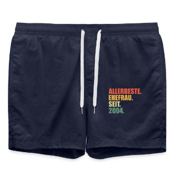 Beste Ehefrau seit 2004 20.Hochzeitstag - Badeshorts - French Navy - Vorne - AI Model Male 185 light (185cm)