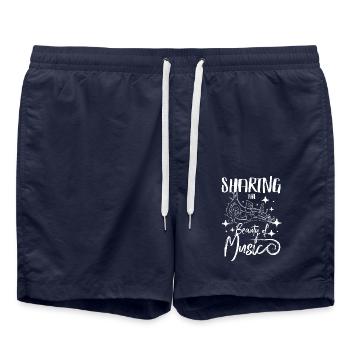 Sharing the beauty of music - Swim Trunks - french navy - Front - AI Model Male 185 light (185cm)