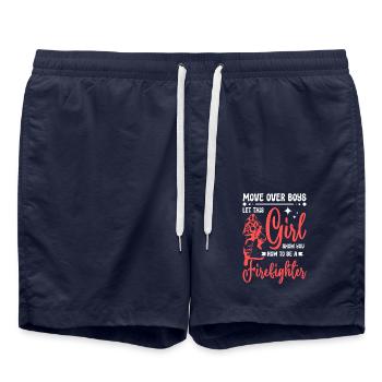 Laissez cette fille vous montrer comment être pompier - Short de bain - bleu marine - Devant - AI Model Male 185 light (185cm)