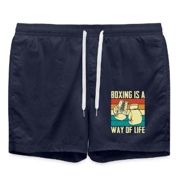 La boxe est un mode de vie - Short de bain - bleu marine - Devant - AI Model Male 185 light (185cm)