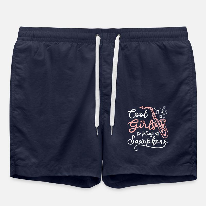 Cool girls play saxophone - Swim Trunks - french navy