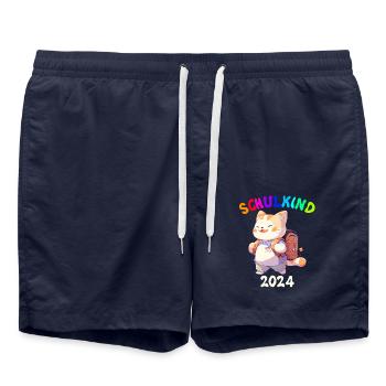 Inscription à l’école École des chats Début de l’école 2024 - Short de bain - bleu marine - Devant - AI Model Male 185 light (185cm)