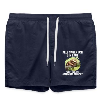 Mes parents disent tous que je suis paresseux - Short de bain - bleu marine - Devant - AI Model Male 185 light (185cm)