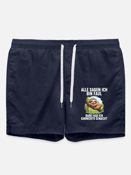 Meine Eltern Alle sagen ich bin faul Faultier - Badeshorts - French Navy