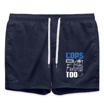 Les flics ont aussi des sentiments - Short de bain - bleu marine - Devant - AI Model Male 185 light (185cm)
