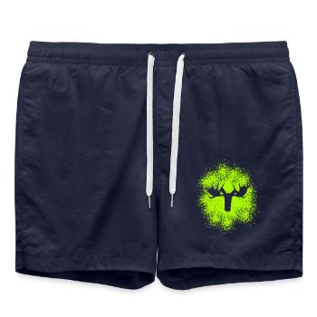 Majestic moose head for outdoor fans and hunters - Swim Trunks - french navy - Front - AI Model Male 185 light (185cm)