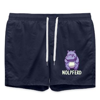 Hippo Hippo Complain Complainer Nölpferd - Short de bain - bleu marine - Devant - AI Model Male 185 light (185cm)