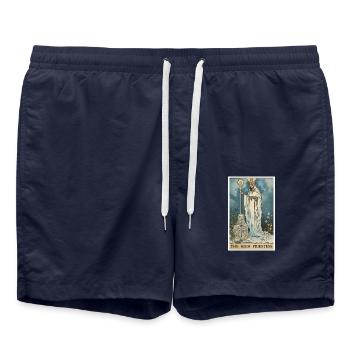 Carte de Tarot La Grande Prêtresse La Grande Prêtresse - Short de bain - bleu marine - Devant - AI Model Male 185 light (185cm)