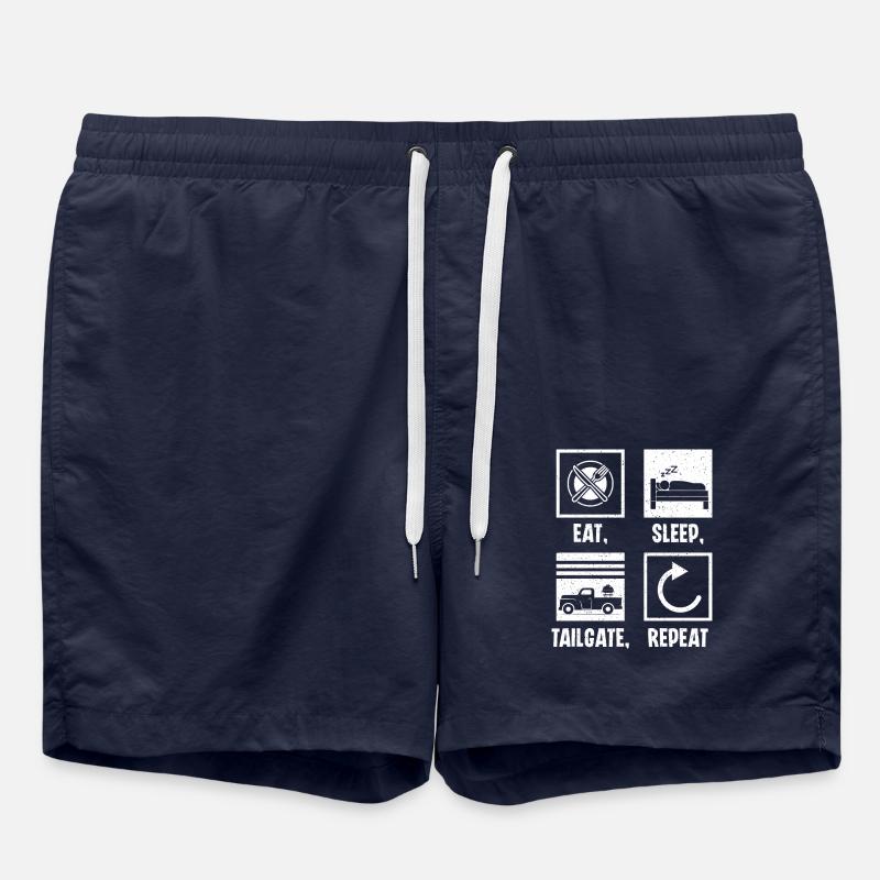 Eat Sleep Tailgate Repeat - Swim Trunks - french navy