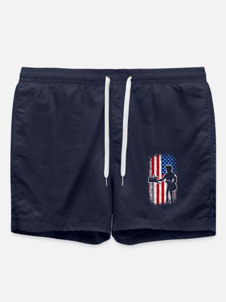 Usa American flag Mail lady - Swim Trunks - french navy
